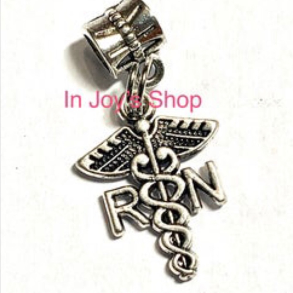 RN nurse charm . Fits Pandora bracelets .